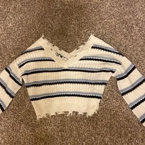cropped knitted sweater